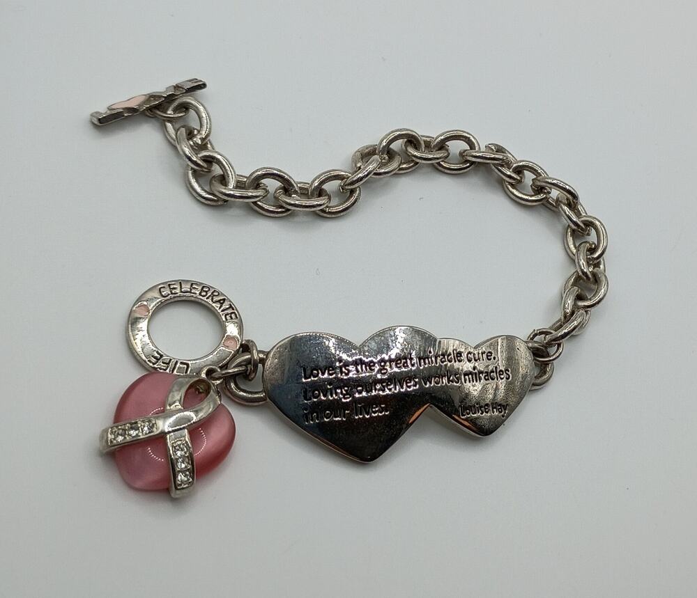 Pink Ribbon Charm Bracelet